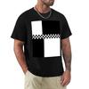 Mod Ska Black White Colour Block TShirt Tough Fabric Work Tee