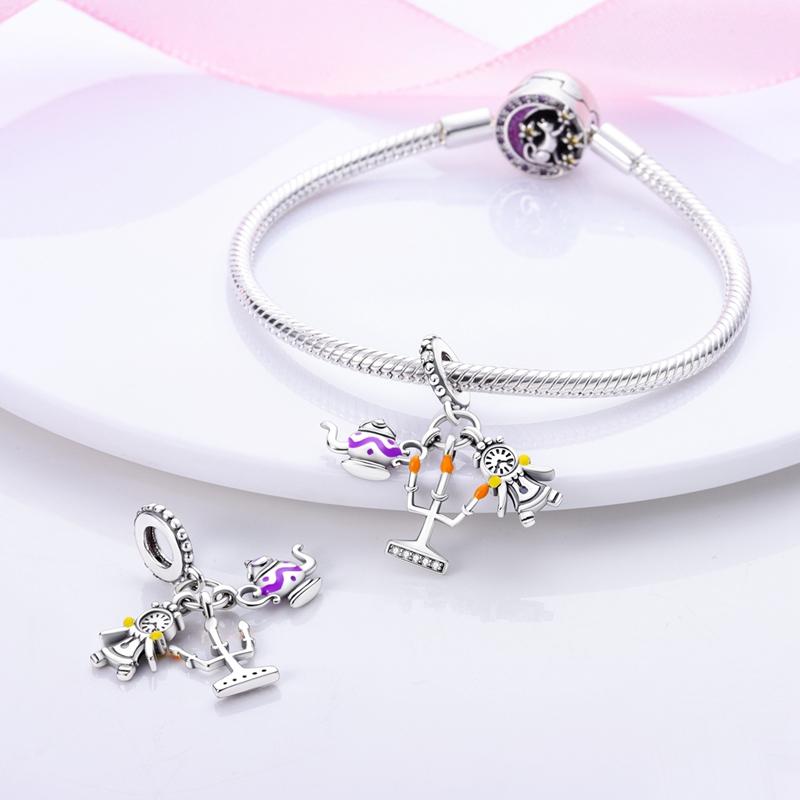 100% 925 Silver Princess Dress Castle Witch Prince Dream Series Charms Beads Fit 3mm Bracelets DIY Fine Jewelry Making