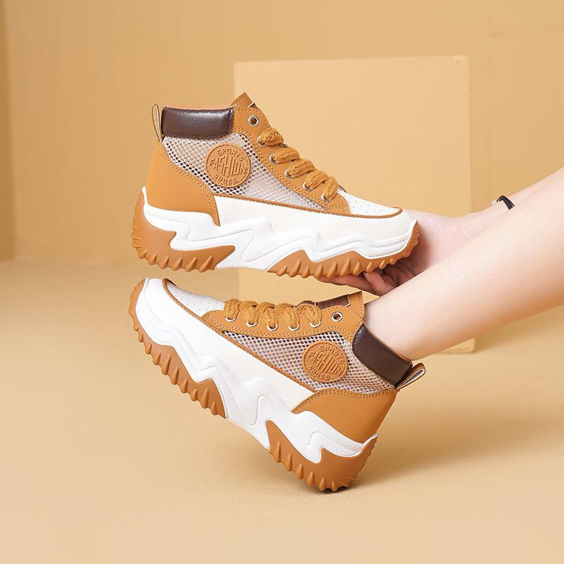Pai sapatos 2023 verão novos sapatos femininos estudante rua tiro respirável sola grossa sapatos esportivos casuais z308