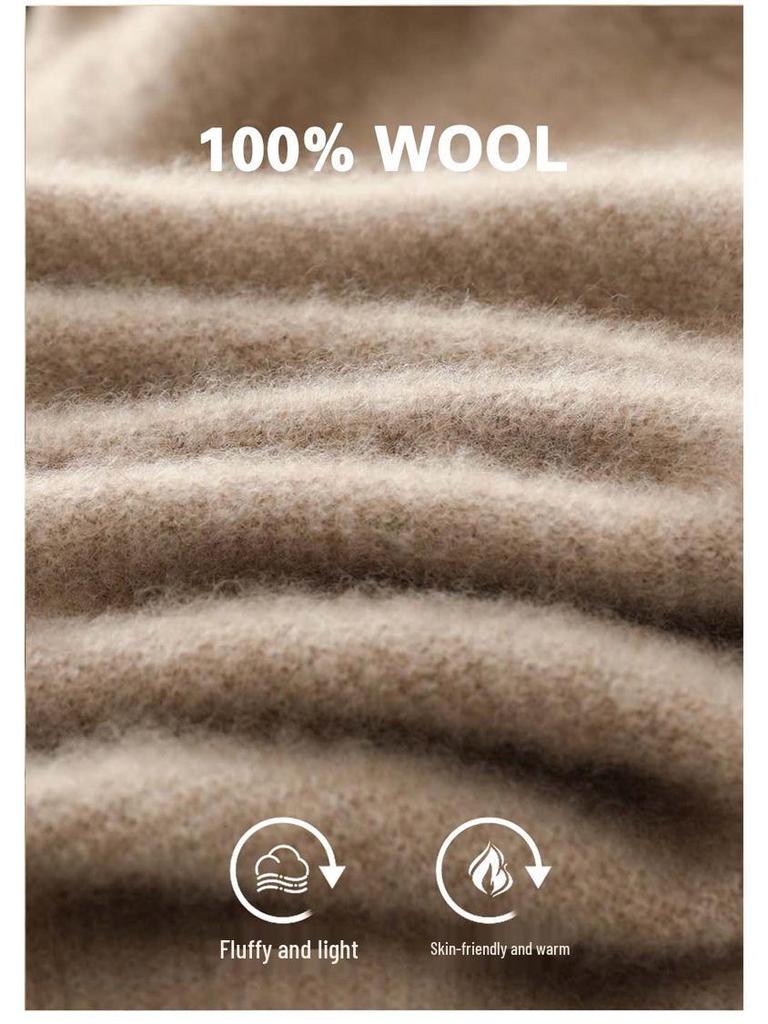 Men's Round Neck Thickened Business Pullover – 100% Australian Wool Cashmere Base Layer for Autumn/Winter.