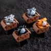 Cute Cat Resin Keycaps Personalized Cross Switch Compatible for Mechanical Keyboard DIY Replacement Accessories