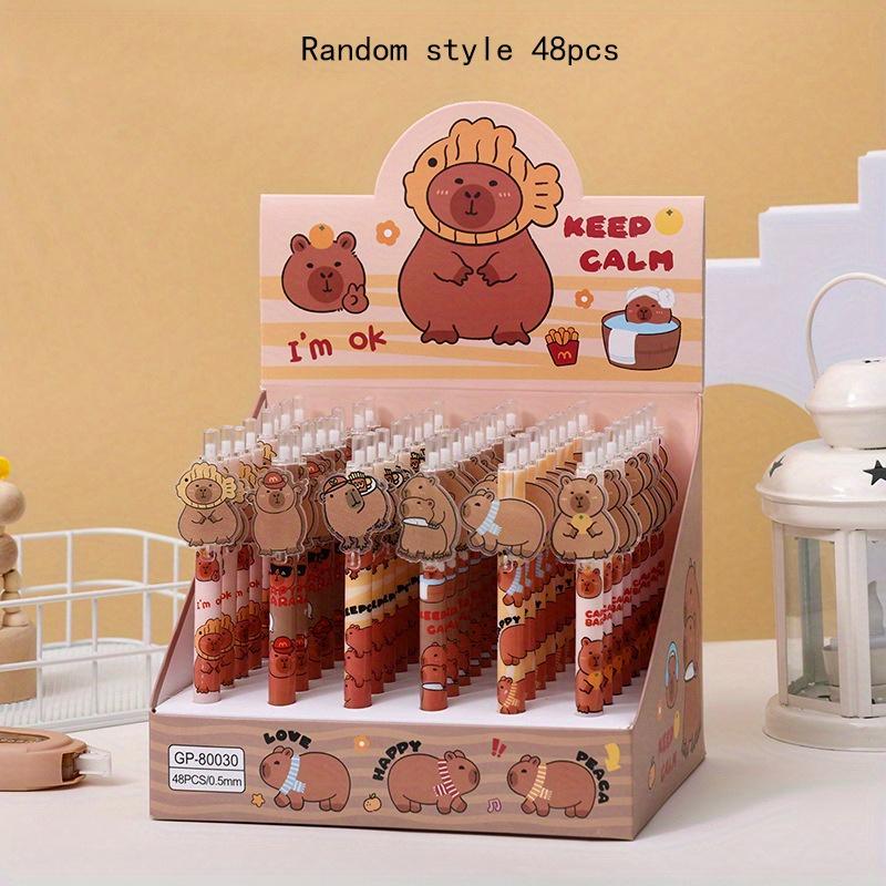 

Возвращение в школу, 48 шт. 0,5 мм, мультяшная акриловая накладная ручка, симпатичная форма, нейтральная ручка, черная ручка для подписи, канцелярские принадлежности для студентов Random style 48pcs