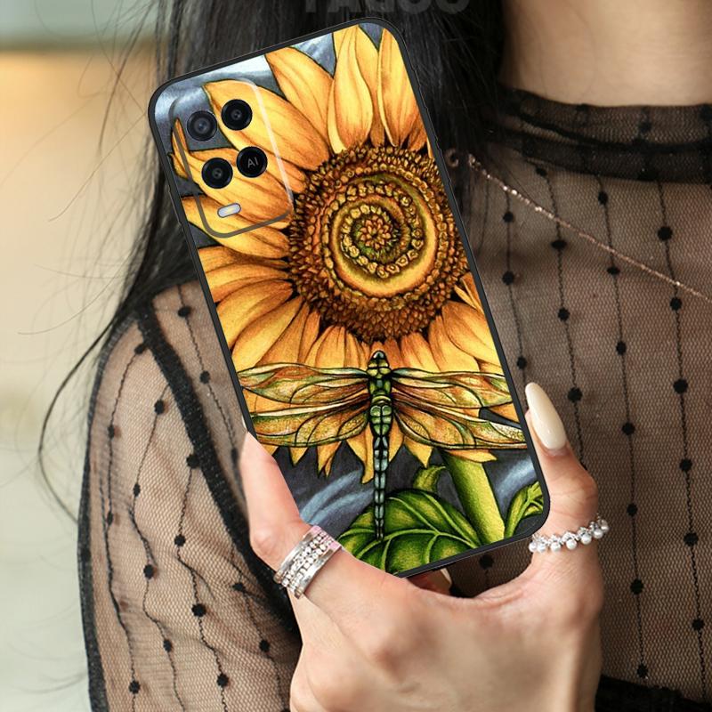 Luxury Dragonfly Case For Oppo A16 A76 A96 A17 A18 A60 A80 A40 A38 A58 A78 A98 A94 A74 A54 A15 A57 A77 A5 Pro OPPO A16