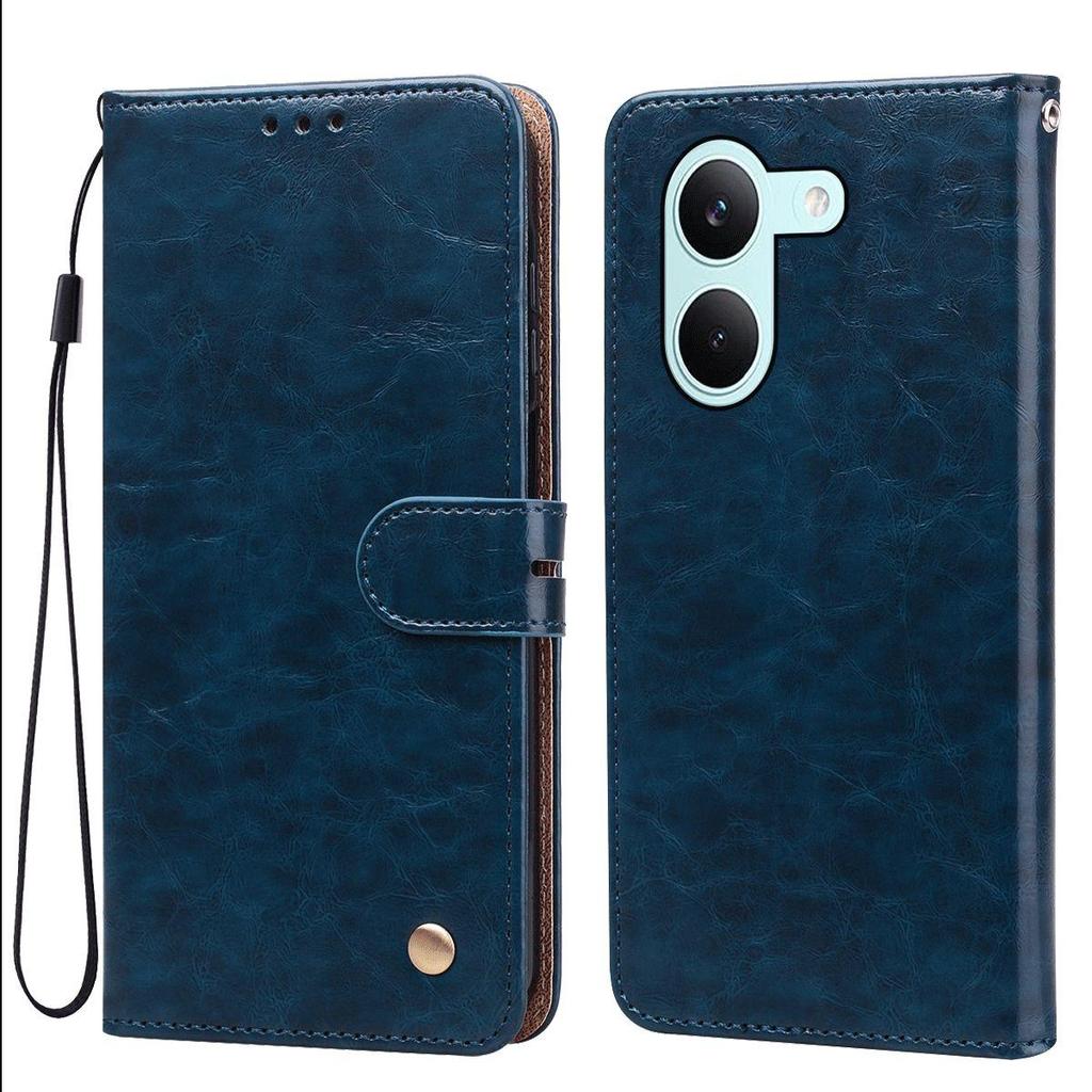 Vintage Crazy Horse Texture PU Leather Flip Wallet Phone Case for Xiaomi POCO X8 Pro Card Holder Kickstand Shockproof Protective Cover