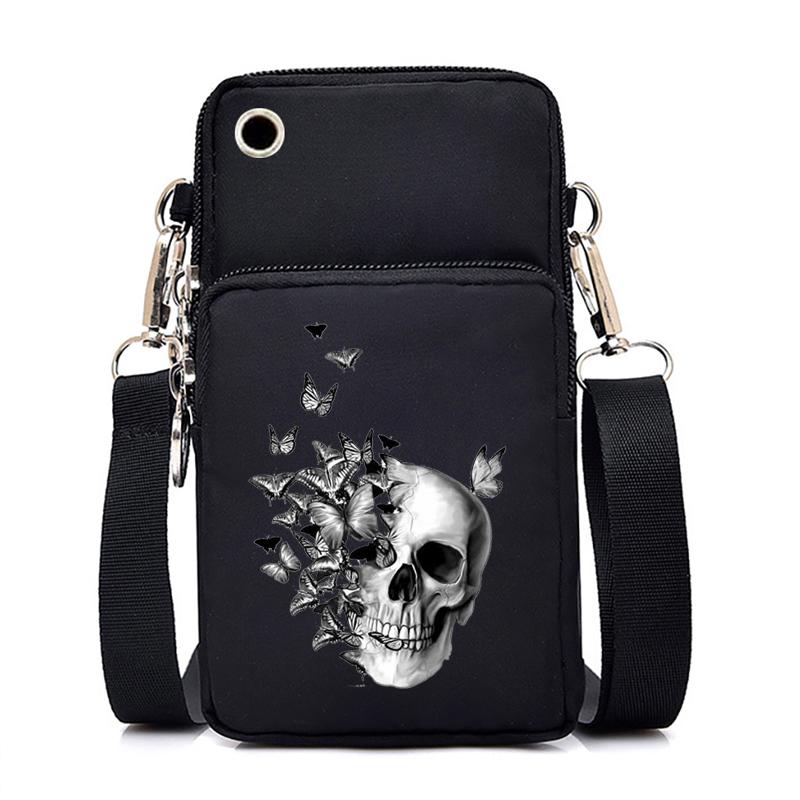 Flowers Fashion Women's Mobile Phone Bag Universal Women's Wrist Purse Messenger Bag