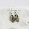Labradorite 925 Sterling Silver Earrings: Handmade Marquise Gemstone