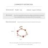 Double Layer Pendant Bracelet Women Rose Gold Plated Copper With Red Enamel Vintage French Chic Style Geometric Design
