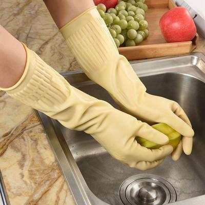 Soft And Comfortable Rubber Cleaning Gloves For Washing, Long Rubber Kitchen Cleaning Accessories