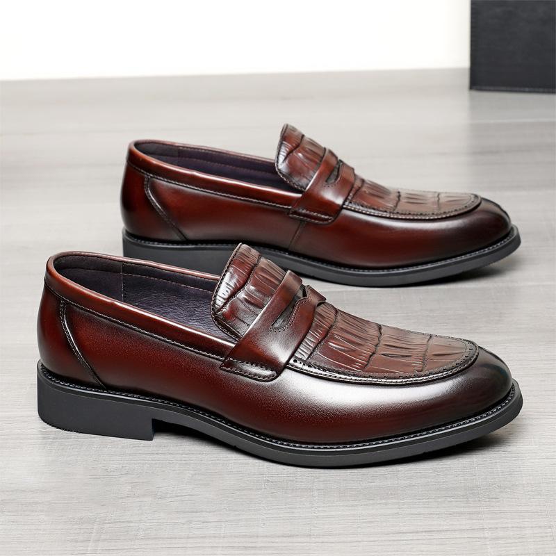 Genuine Men's Shoes Top Layer Cowhide Spring and Autumn New Formal Dress Wedding Groom Shoes High-end Men's Business Casual Leather Shoes