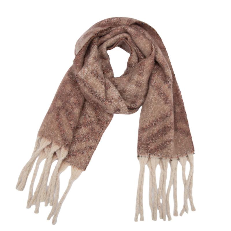 Women Winter Knitted Scarf Headscarf Ladies Casual Elegant Plaid Tassel Warm Scarve Mujer Foulard Thick Wrap Shawl Fashion New