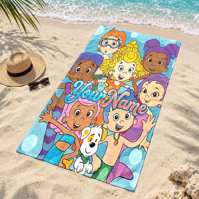 Bubble Guppies Personalisierte Strandtücher dienen auch als Badetücher Sommer-Essential ein Muss für draußen den Strand und den Pool