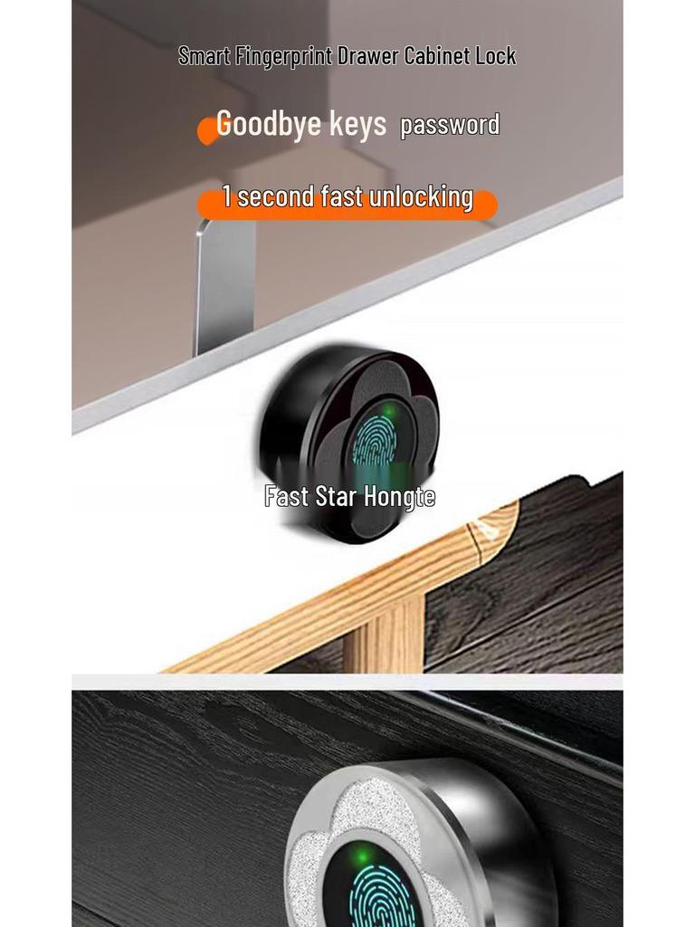 Smart Fingerprint Cabinet & Drawer Lock for Desks & Mailboxes