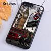 Krajews Londýnský červený autobus Big Ben Kryt pouzdra na telefon pro iPhone 14 5 SE 6s 7 8 plus XR XS 11 12 13 pro max Samsung S21 S22ultra Plus