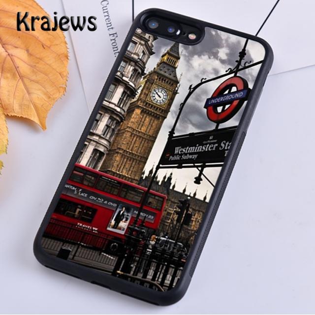 Krajews London Red Bus Big Ben Phone Case Cover For iPhone 14 5 SE 6s 7 8 Plus XR XS 11 12 13 Pro Max Samsung S21 S22ultra Plus