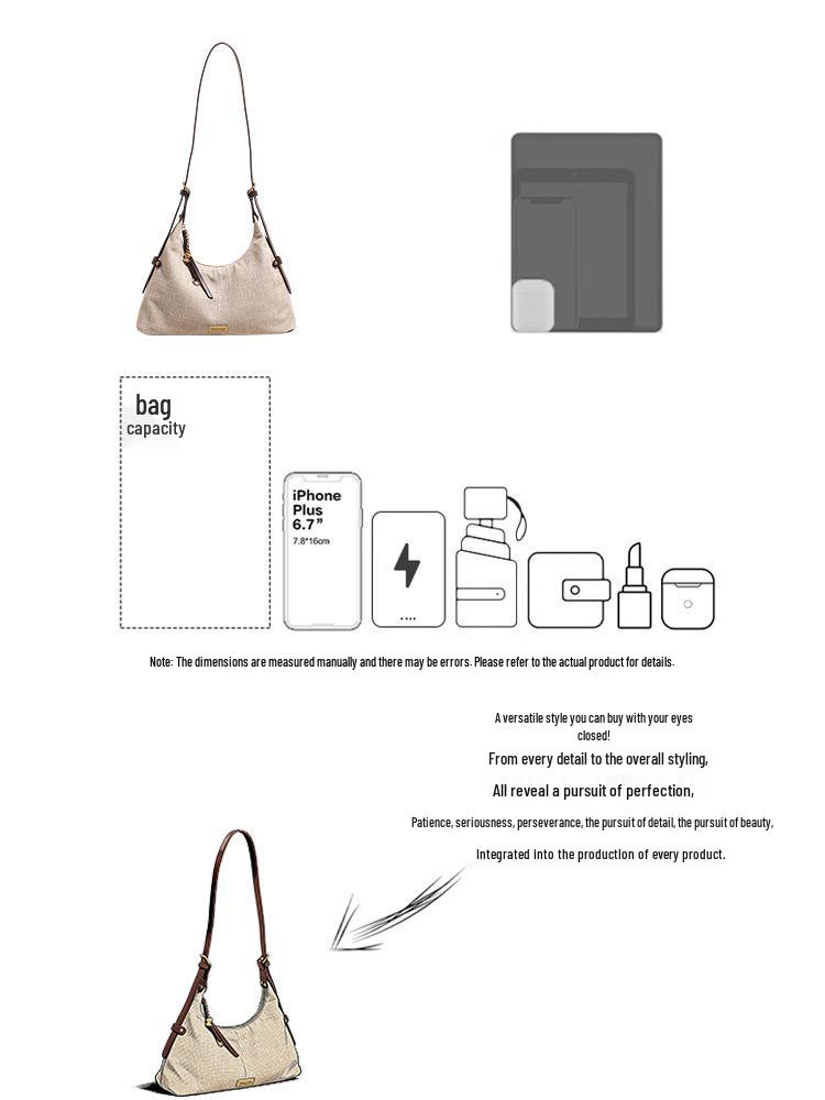 Dumpling Women's Retro Large-Capacity Casual Crossbody Shoulder Bag