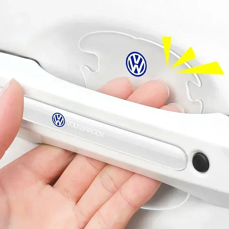 VW Car Door Handle Bowl Scratch Transparent Stickers Anti-collision Strip For Volkswagen VW Golf 4 7 MK3 4 7 Touran Polo Passat