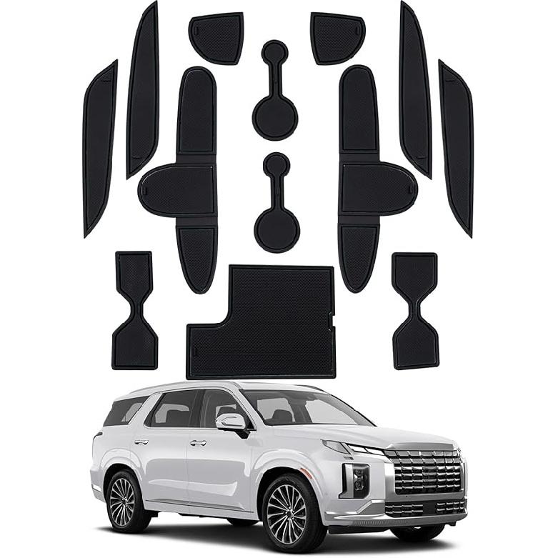 SHAOHAO для 2024 2025 Hyundai Palisade Коврики в дверные карманы 2025 Palisade Вкладыш в подстаканник 2023 2024 2025 Hyundai Palisade SE/SEL/XRT/Limited/Calligraphy чёрный