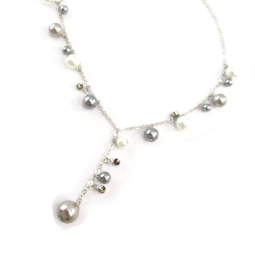 Les Trésors De Lily [J6288] - Collier 'Sissi' ivoire gris