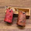 Vintage Distressed Leather Key Case for Men - Large Capacity, Waist Hanging