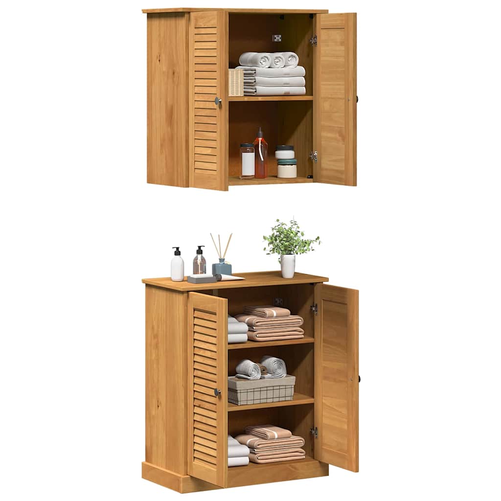 vidaXL Bathroom Furniture Set with Shelf VIGO 2 pcs Brown and Honey Brown