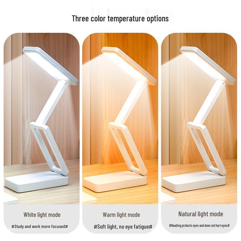 Oeny Foldable Eye-Protection Desk Lamp with Clock