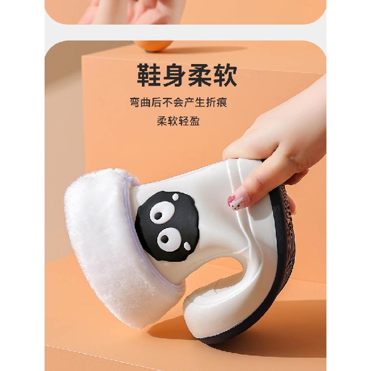 Korean Version Cartoon Children's Rain Boots for Girls, Fleece-Lined, Non-Slip, Waterproof Shoes, Student Rain Boots, Short Tube, Outdoor Water Shoes
