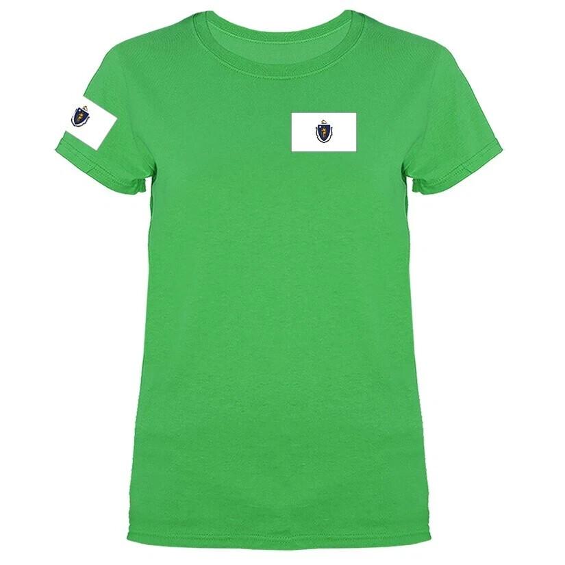 State of Massachusetts Flag Crest Women s T-shirt Unisex T-Shirt L