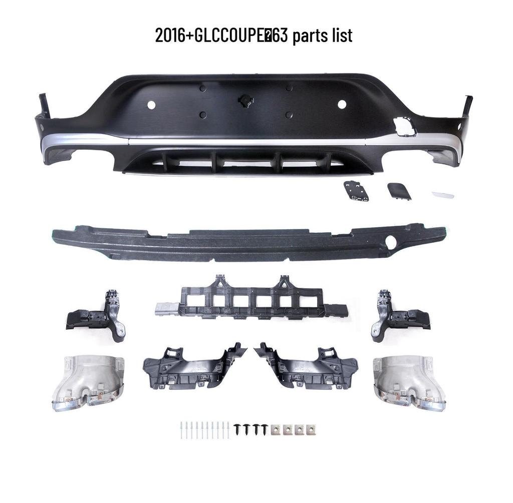 Mercedes-Benz GLC Coupe GLC63s AMG/GLC43 Quad Exhaust Rear Lip Tailpipe.