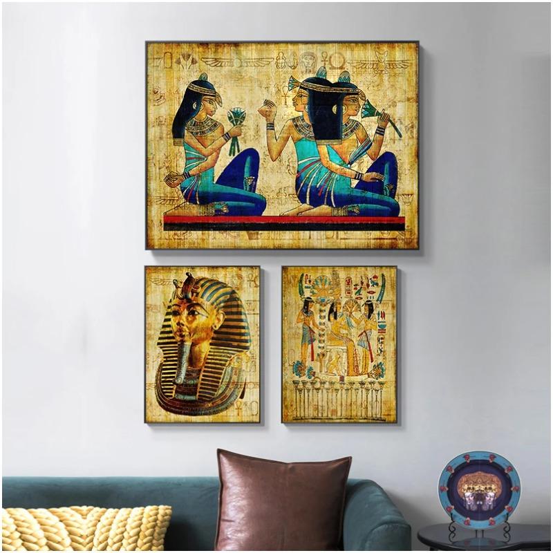 Retro ägyptische Landschaft Wandbild für Wohnzimmer religiöse Malerei Leinwand Kunst Poster und Drucke Heimdekoration ohne Rahmen