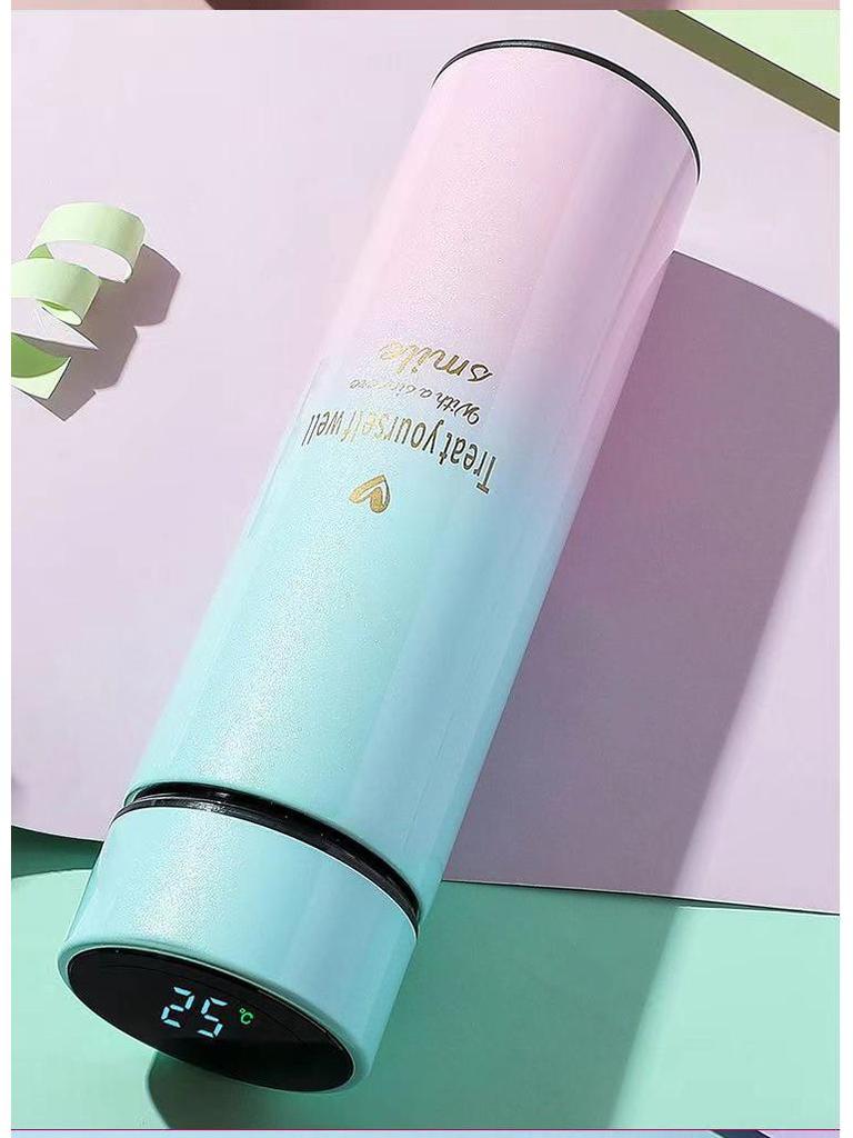 Gradient Color Smart Thermos Cup - 304 Stainless Steel, Temperature Display, Stylish Gift for Girls & Students