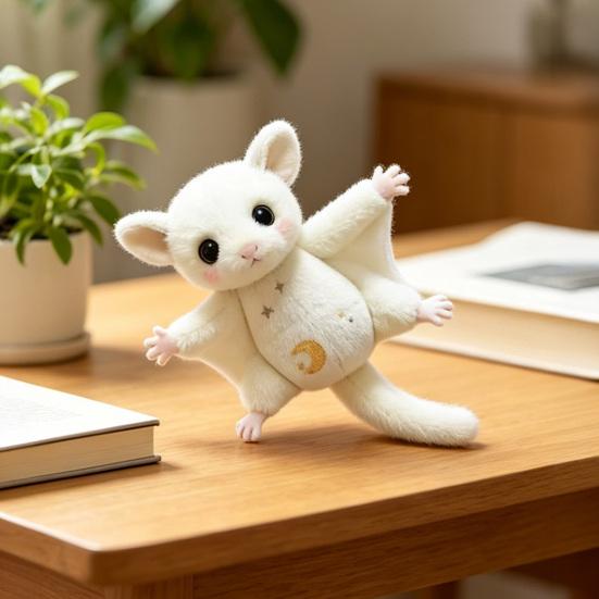 Portachiavi Peluche Scoiattolo Volante Morbido Peluche Glaucomys (Sugar Glider) Ciondolo per Borse Zaini Carina Mini Bambola Animale Regalo per Bambini
