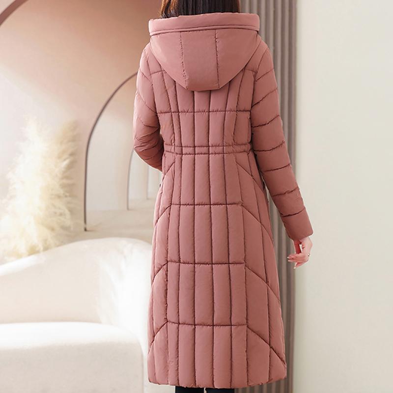Dámské bundy zimní dlouhé parky s kapucí elegantní tlusté teplé kabáty větší velikosti zimní svrchní oděvy