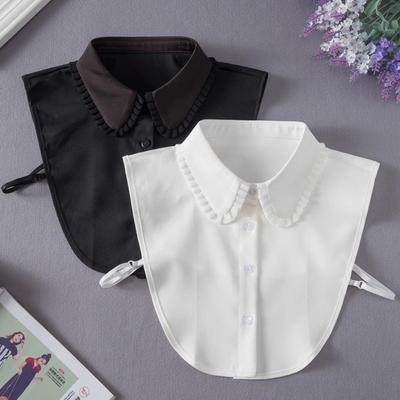 Vintage Weißkragen Revershemd Falscher Kragen für Damen Schwarz Abnehmbare Kragen für Damen Halbes Hemd Faux Col Krawatte