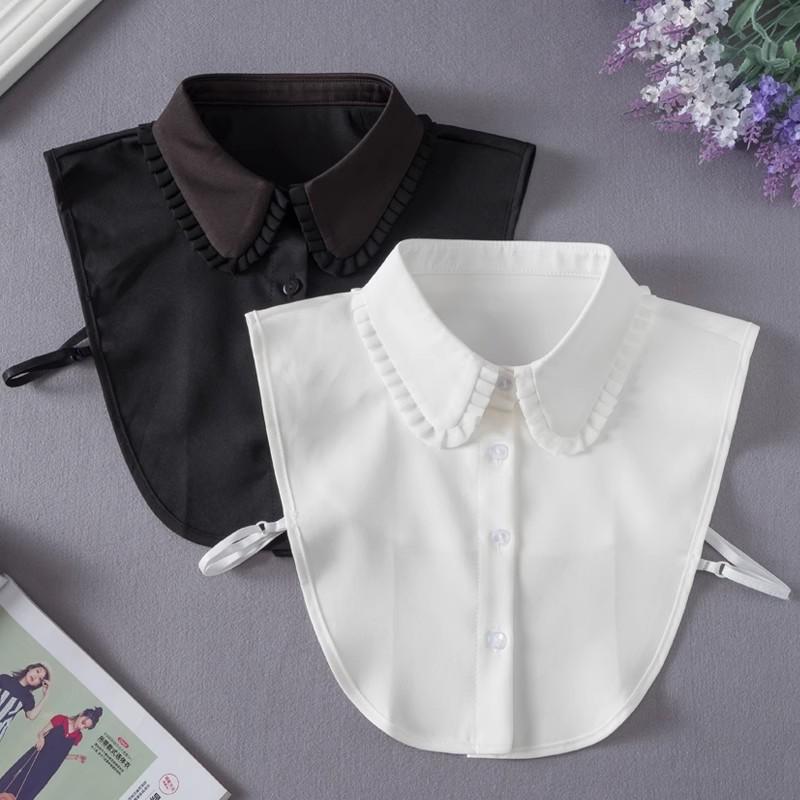 Vintage White Collar lapel Shirt Fake False Collar For Women Black Detachable Collars For Women Half Shirt Faux Col Tie