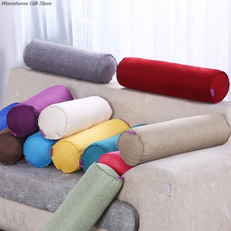 Federa Cuscino Cilindrico 80/100/120cm Morbida Copertura per Cuscino Lungo Federa Cotone Lino Cuscino Supporto Collo Rotolo Poggiatesta Senza Imbottitura