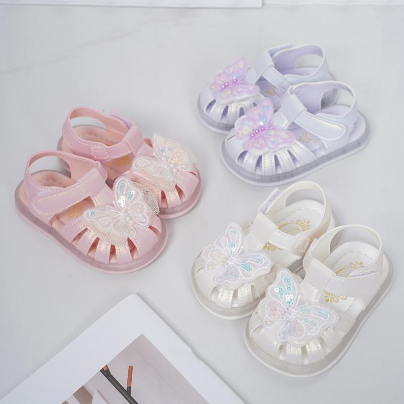 Fashion Glowing Girls Sandals 2025 Summer New Kids Shoes Simple Soft Soled Baby Shoe Comfort Anti Slip Child Beach Shoes Zapatos