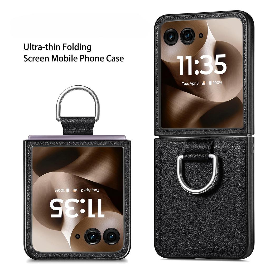Leather Skin Ring Holder Case for MOTO Razr 70 Ultra 60 50 2026 2026 2026 Razr70 5G Razr60 Razr50 Phone Bag Cover Coque