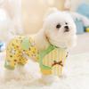 Big-eared dog is jointly branded a series of cartoons full of dog warm four-legged cotton-padded clothes, small dog with bib, pet clothes