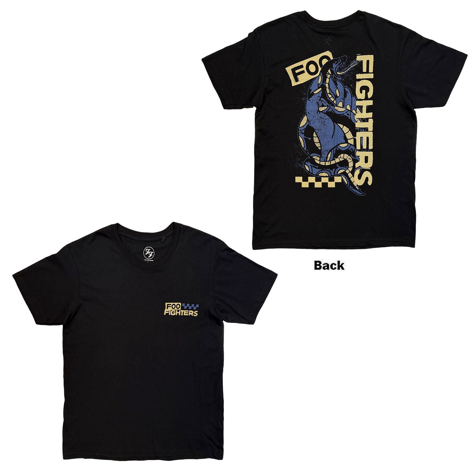 Foo Fighters TShirt Snake Black Back Print OFFICIAL NEW S