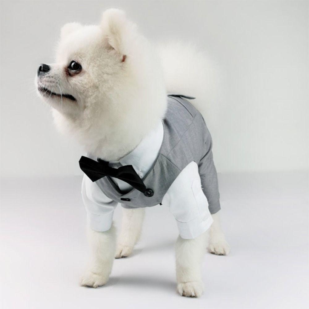 Soft Pet Formal Shirt Creative Puppy Costume Stylish Dog Wedding Suit  For Small Dogs