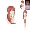 Parrucca Cosplay Makima di Chainsaw Man Treccia Rosa Capelli Lunghi Morbidi Sintetici Per Festa di Halloween