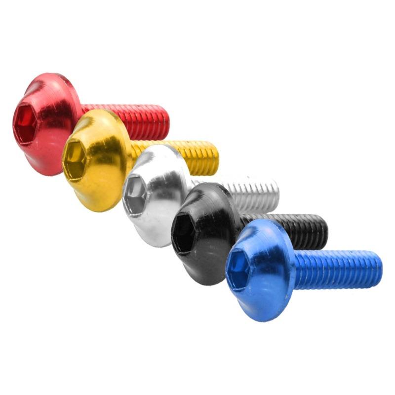 6 Stück Sechskant Motorradschrauben M6x20mm Aluminium Kennzeichen Verkleidungsschrauben Modifikationsschraube für Motorrad Roller