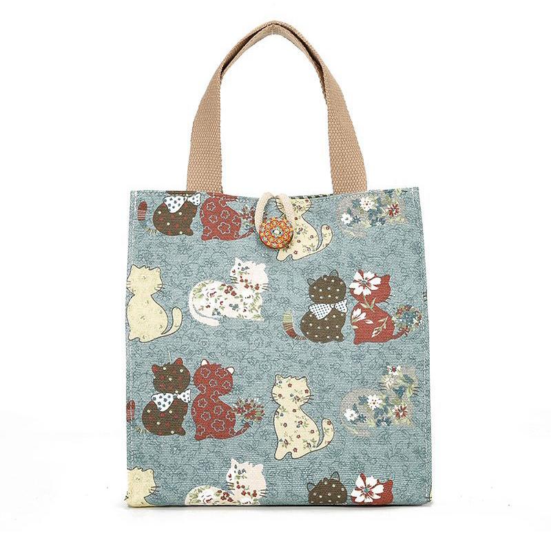 Ins Bento Bag Canvas Tote Bag Out Dagkontorarbeidere Med Rice Mother Lunch Box Bag