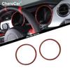 For 2015-2018 Ford Mustang Interior Dashboard Ring Trim Cover Decor Red Carbon