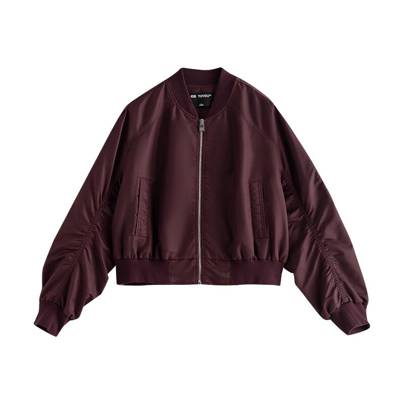 Women's Retro Glossy Nylon Baseball Jacket