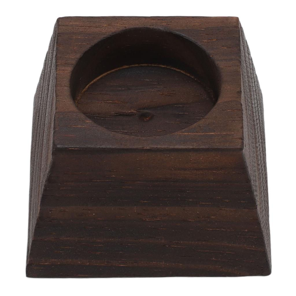 Candle Holder Trapezoid Wood Retro Table Decoration Ornament for Christmas Day Wedding Black Wood
