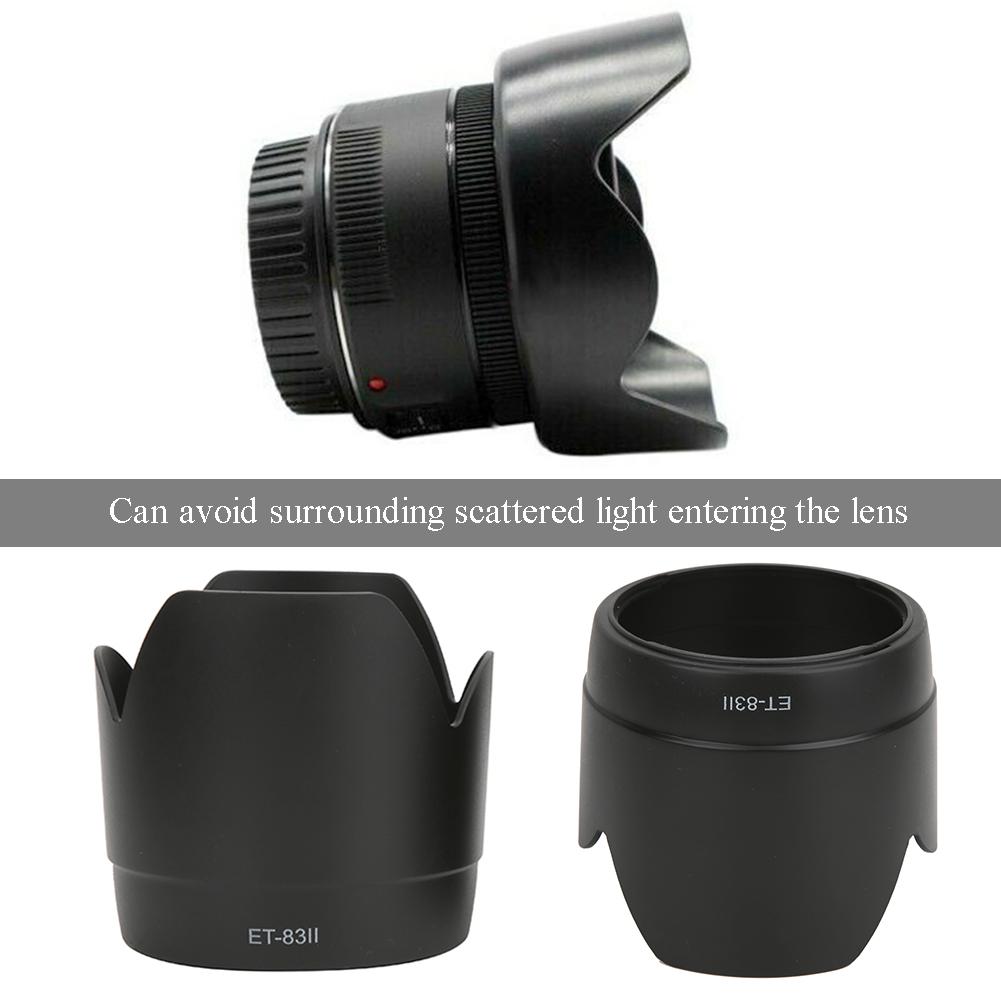 2PCS ET-83II Plastic Black Camera Mount Lens Hood Fit for Canon EF 70-200mm f2.8L USM Lens