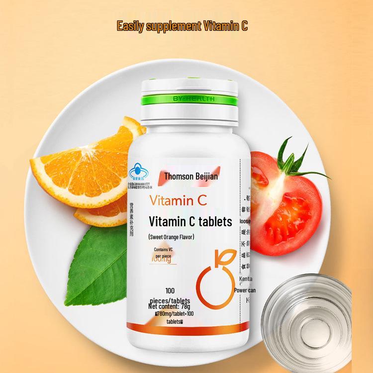 Tangchen Beijian Vitamin C Tablets (Sweet Orange) - 100 Tablets, Unisex, Authentic with Anti-Counterfeit Points