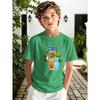 Summer Comfortable Fashionable Children's T-shirt Colorful Animal Printing Soft Comfortable Breathable Round Neck Short Sleeved T-shirt