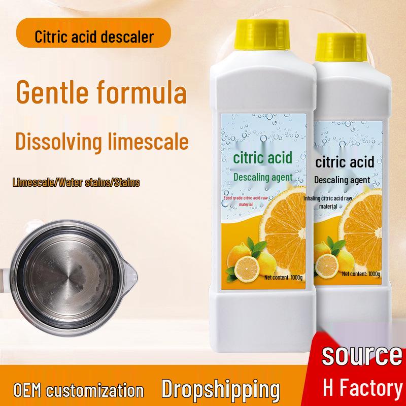 Food-Grade Citric Acid Descaler: Limescale & Tea Stain Cleaner for Kettles and Water Heaters.